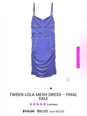 Katie J tween mesh Lola dress in lavender NWT size medium